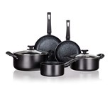 BANQUET Sada ndob s nepilnavm povrchem BLACK STONE, 7 ks