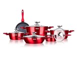 BANQUET Sada ndob s nepilnavm povrchem METALLIC RED, 11 ks