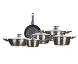 BANQUET Sada ndob s nepilnavm povrchem METALLIC PLATINUM, 11 ks