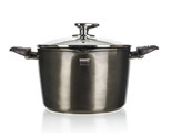 BANQUET Hrnec na tstoviny s nepilnavm povrchem METALLIC PLATINUM 24 x 14,5 cm, 6,2 l, s poklic