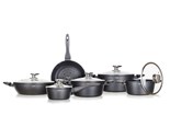 BANQUET Sada ndob s nepilnavm povrchem DIAMOND Matte Grey, 11 ks