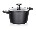 BANQUET Hrnec s nepilnavm povrchem Matte Dark Grey 20 x 13 cm, s poklic