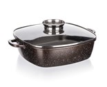 BANQUET Pek s nepilnavm povrchem PREMIUM Dark Brown 28x28x8 cm, s poklic s aroma knobem