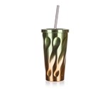 BANQUET Hrnek cestovn dvoustnn NASCA 450 ml, zeleno-mdn
