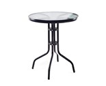 HAPPY GREEN Stl kovov se sklennou deskou 60 cm, ern