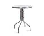HAPPY GREEN Stl kovov se sklennou deskou 60 cm, stbrn