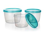 BANQUET Sada plastovch dz ACASSA 600 ml / 880 ml / 1180 ml, transparent, tyrkysov vko