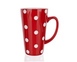 BANQUET Hrnek keramick vysok 450 ml, erven s puntky