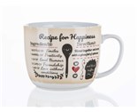 BANQUET Hrnek keramick polvkov RECIPE FOR HAPPINESS 730 ml