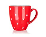 BANQUET Hrnek keramick bak 400 ml, erven s puntky