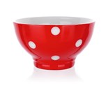 BANQUET Miska keramick 13 cm, erven s puntky