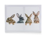 HOME DECOR Obraz 4x RABBIT 40 x 30 x 2 cm