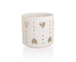 HOME DECOR Svcen na ajov svky porcelnov 7,4 x 7 cm, srdce, bl