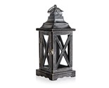 HOME DECOR Lucerna devn s plechovou stechou 13 x 13 x 33 cm