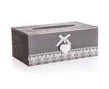 HOME DECOR Krabika s krajkou na paprov kapesnky LACEWORK, ov.otvor