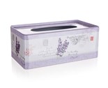 HOME DECOR Krabika na paprov kapesnky plechov LAVENDER 24 x 13 x 9,5 cm