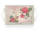 HOME DECOR Podnos plechov ROSE PARIS 41 x 23 x 4,5/9 cm
