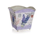 HOME DECOR Kvtin plechov tvercov LAVENDER 16 x 16 x 16 cm
