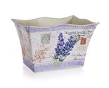 HOME DECOR Kvtin plechov obdlnk LAVENDER 20,5 x 15,5 x 13 cm
