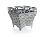 HOME DECOR Kvtin plechov tvercov RUSTICAL 21,5 x 21,5 x 18 cm