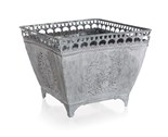 HOME DECOR Kvtin plechov tvercov RUSTICAL 15 x 15 x 10 cm