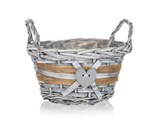 HOME DECOR Kok proutn s uchy GRIS 19 x 11 cm, kulat