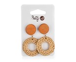 PRETTY UP Nunice 6 cm, 1 pr, rattan kruhy