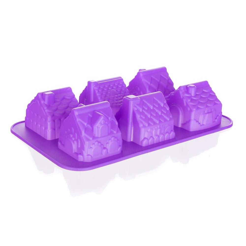 BANQUET Forma silikonová CULINARIA Violet 29,5 x 17,5 x 6 cm, domečky