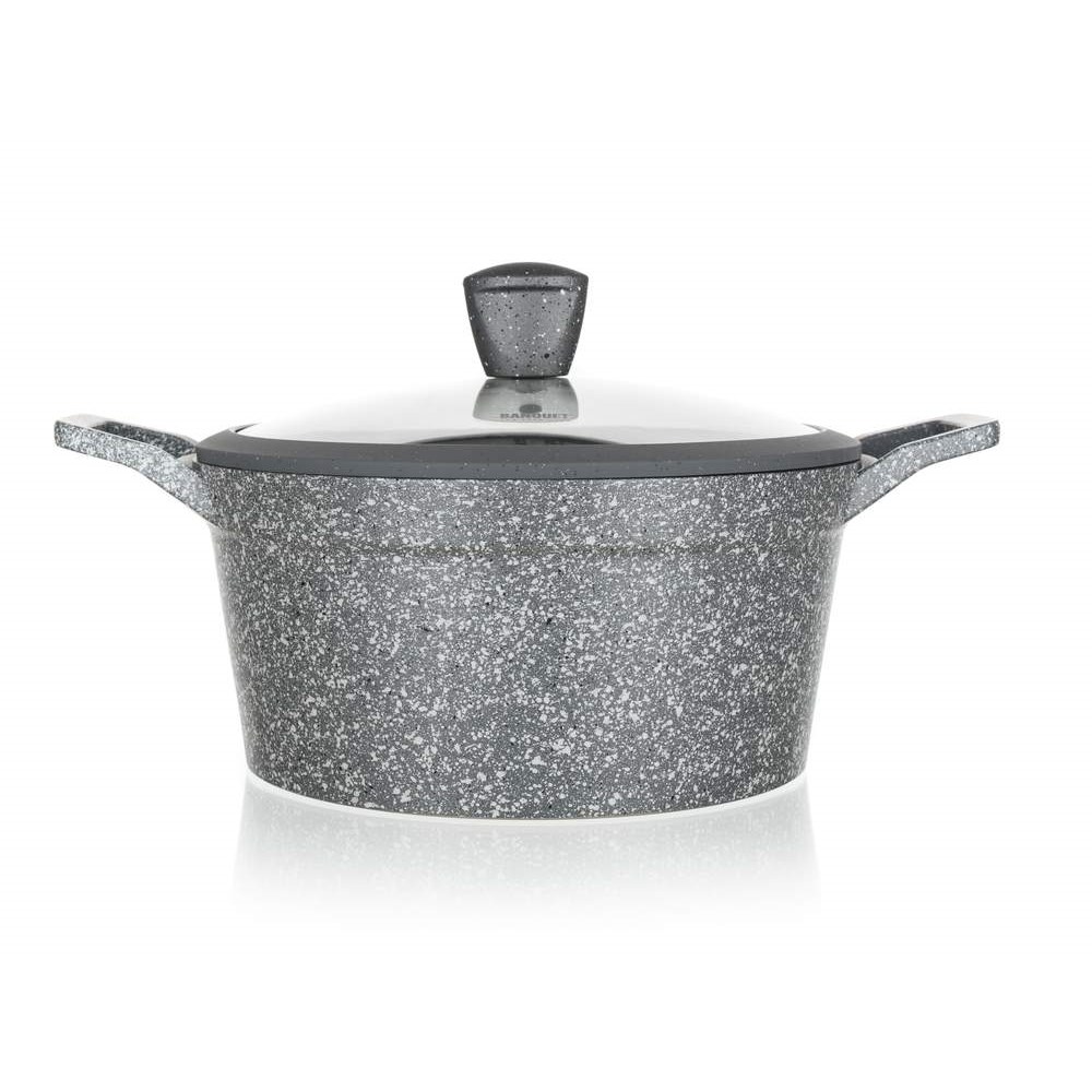 BANQUET Kastrol s nepřílnavým povrchem GRANITE 24 cm, stříkané dno, poklice