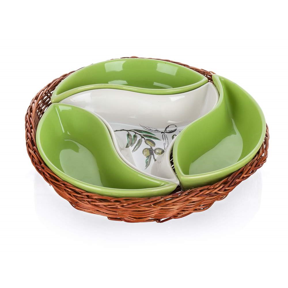 BANQUET Mísa v košíku OLIVES 23 cm, 4 dílů, OK