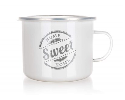 BANQUET Hrnek smaltovaný SWEET HOME 0,9 l, s víčkem