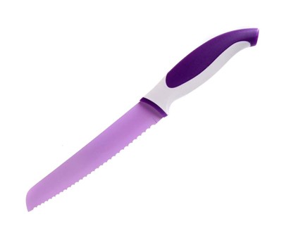 BANQUET Nůž na chléb s nepřilnavým povrchem SYMBIO 31,5 cm, fialový