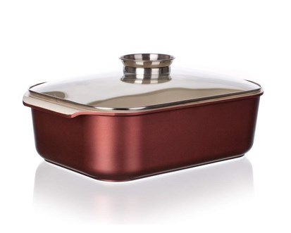 BANQUET Pekáč s keramickým povrchem GOURMET CERAMIA 40 x 25 cm, s poklicí