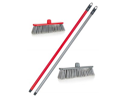 BRILANZ Smeták s násadou ECONOMY 30 cm s italským závitem, tyč 120 cm, mix barev
