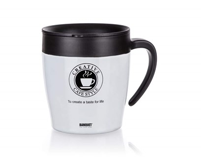 BANQUET Termohrnek cestovní TAZZA 330 ml, bílý