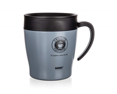 BANQUET Termohrnek cestovní TAZZA 330 ml, šedý