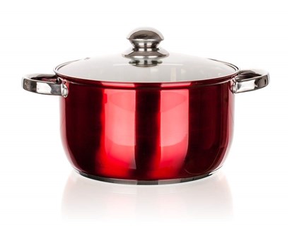 BANQUET Hrnec nerezový MAESTRO Red 24 cm, 5,7 l, s poklicí