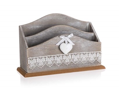 HOME DECOR Stojánek s krajkou na dopisy LACEWORK